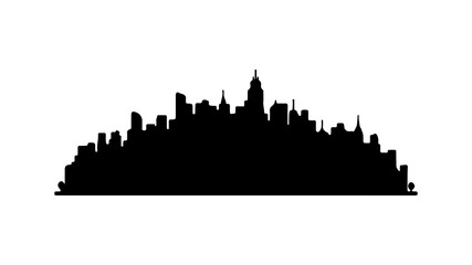 Fototapeta premium City skyline silhouette with transparent background