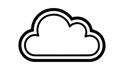 Cloud outline icon with transparent background