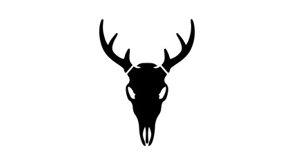 Deer skull with antlers with transparent background