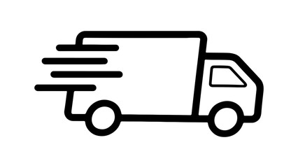 Delivery truck icon with transparent background