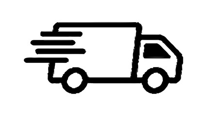 Delivery truck icon with transparent background