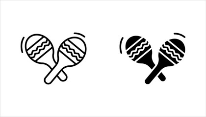 Maracas icon set, music and instrument sign for mobile concept and web design. vector illustration on white background