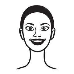 Beautiful Woman Doodle Black and White Illustration with Elegant Line Art and Artistic Hand Drawn Style