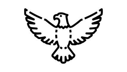 Eagle bird wings spread with transparent background