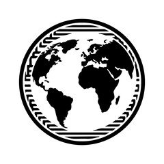 Earth globe with continents and oceans