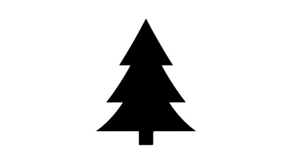 Fototapeta premium Evergreen tree silhouette with transparent background