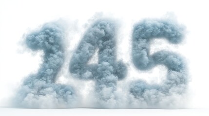 Numbers 145 made of smoke