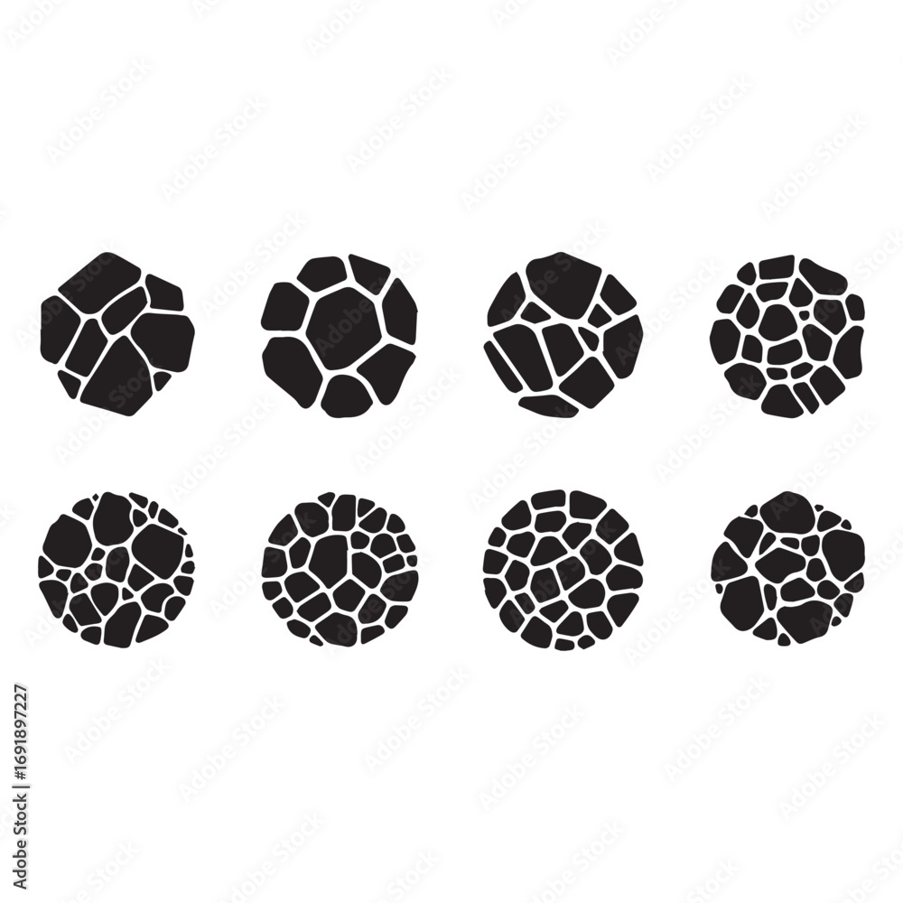 Poster Varied Mosaic Globe A Collection of Black Orbs Adorned with Geometric Interlocking Patterns Visual Feast of Design