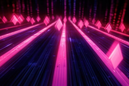 Futuristic arrow grid 3d moving seamless motion loop bg. Cyberspace achievement unlocks infinite success business growth economic trending graphic. Arrows growing trade technical stock footage