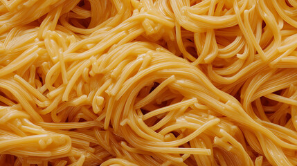 Ai freshly cooked spaghetti showcasing rich textures and golden color in a close-up view