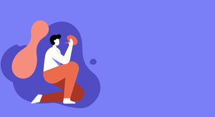 Focused individual painting with a brush and palette, embodying creativity and skill. Perfect for design, art, innovation, or learning concepts. Minimalist style.