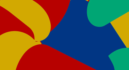 Abstract geometrical background with overlapping colorful shapes and smooth lines