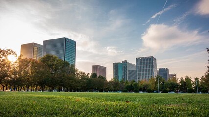 On August 17, 2023, a time-lapse photography of the 4K urban architectural scenery in Binhai New Area, Tianjin, China.