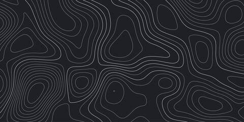 Abstract design with seamless pattern with lines topographic map. geographic mountain relief. the black on gray contours topography stylized height of the lines. geographic contour map paper texture.