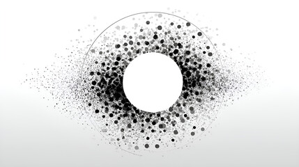Simple style black and white dot circular background material
