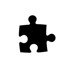 Vector art of black puzzle piece for design use