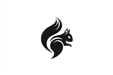 Naklejka premium Silhouette of a stylized squirrel.
