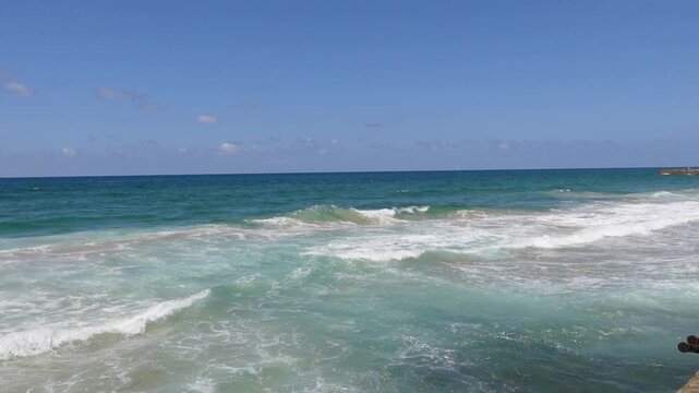 Tel Aviv in Israel the city with most beautiful beaches and view of historic old Jaffa and landmarks