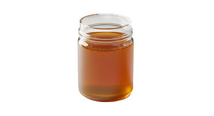 Sparkling Amber Liquid in Clear Glass Jar on Warm Gradient Background