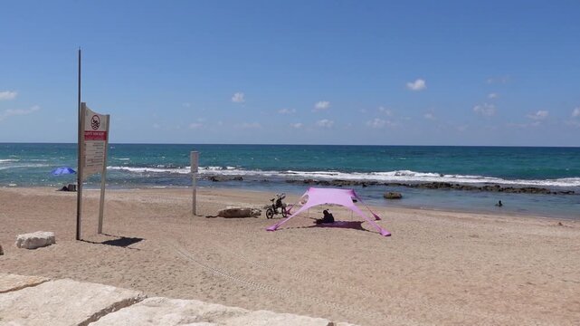 Tel Aviv in Israel the city with most beautiful beaches and view of historic old Jaffa and landmarks
