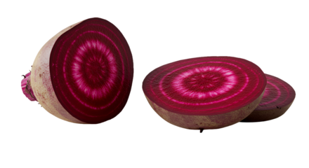 Slices of Beetroot Revealing Striking Rings on a Graduated Surface