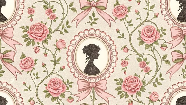 Fototapeta Victorian Awareness Floral Textile Design