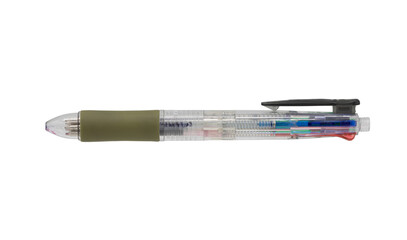 Multi-colored pen isolated on transparent background.