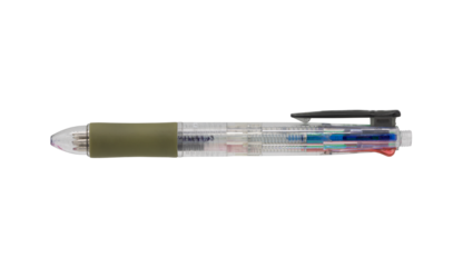 Multi-colored pen isolated on transparent background.