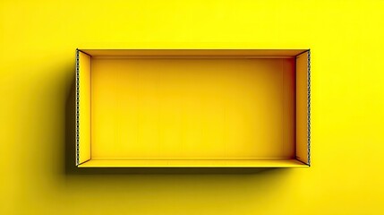 Empty yellow box on yellow background