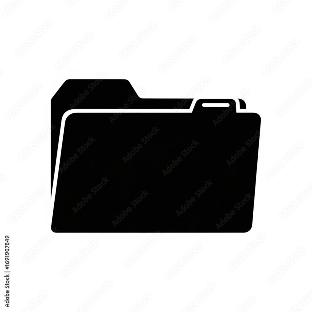 Aufkleber vector art of black folder icon with simple design