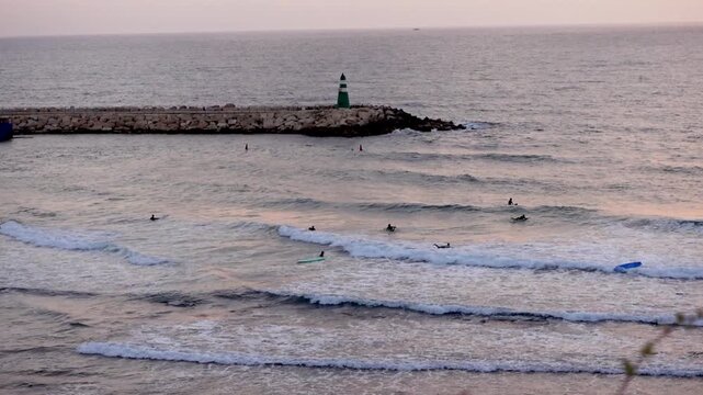 Tel Aviv in Israel the city with most beautiful beaches and view of historic old Jaffa and landmarks