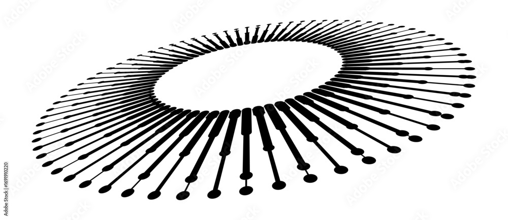Poster spiral with lines and dots as dynamic abstract vector background or logo or icon. artistic illustrat