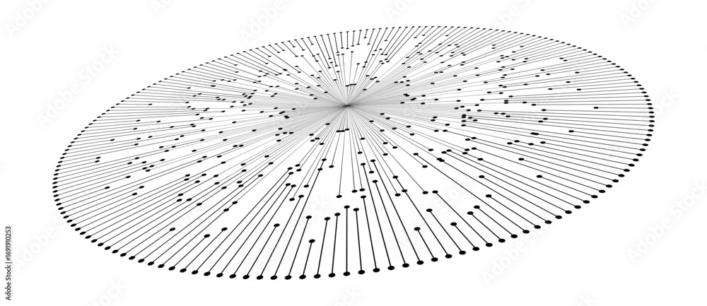 Poster spiral with lines and dots as dynamic abstract vector background or logo or icon. artistic illustrat