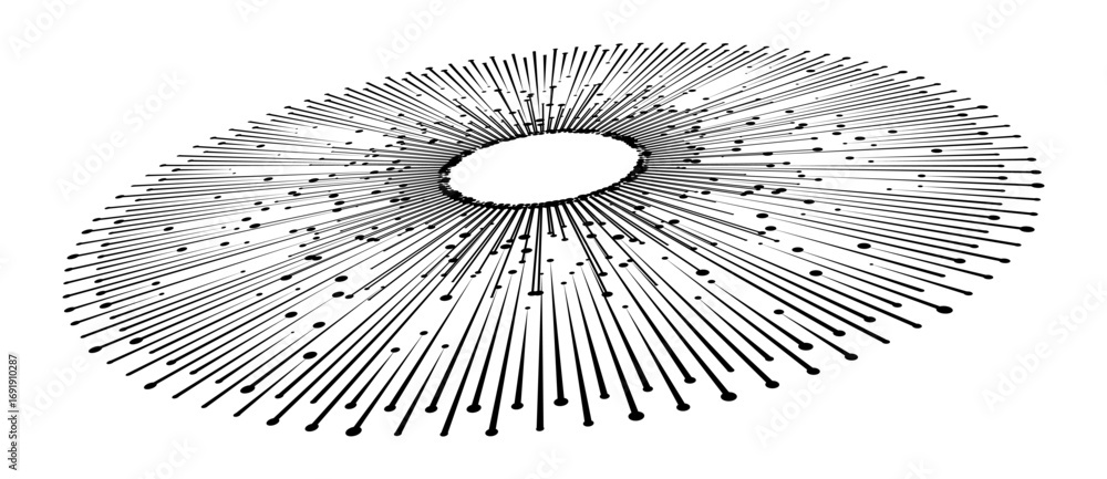 Poster spiral with lines and dots as dynamic abstract vector background or logo or icon. artistic illustrat