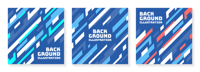 スピード感のある背景イラストセット_青