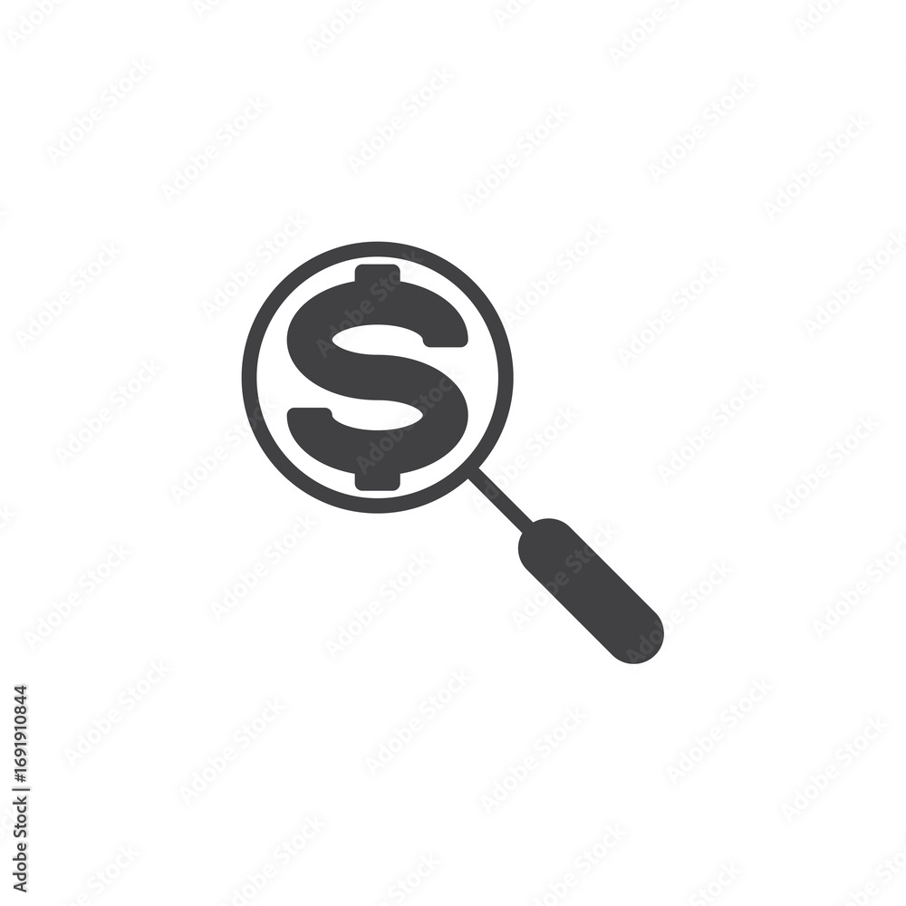 Poster cost analysis solid vector icon