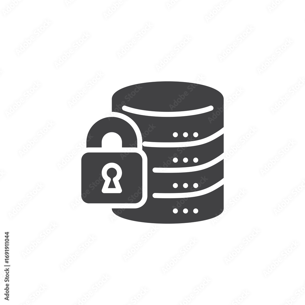 Poster data security solid vector icon