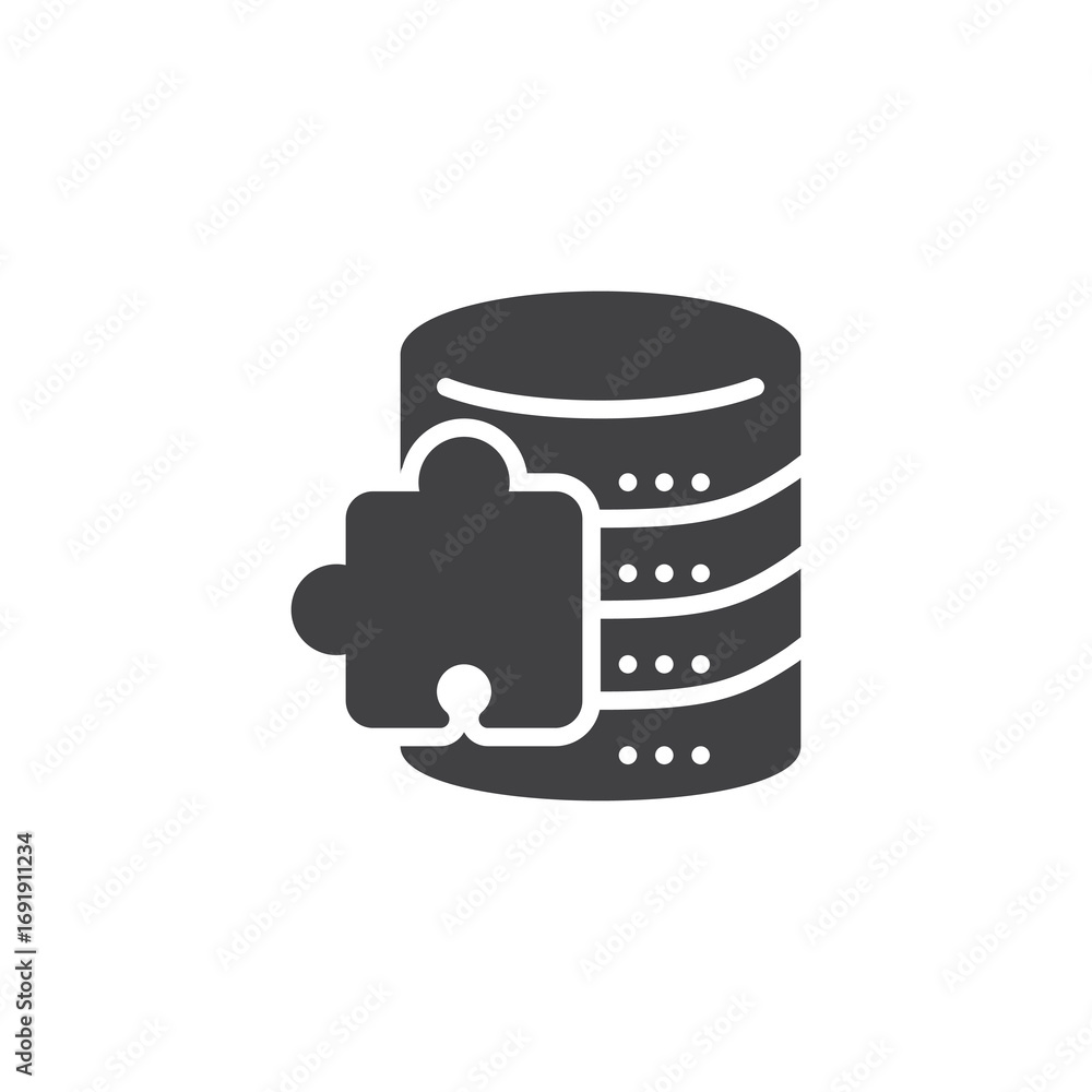 Poster data integration solid vector icon