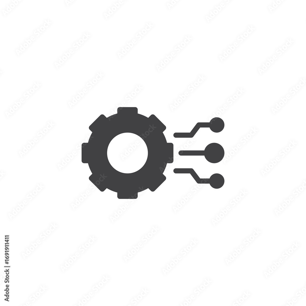 Poster machine learning solid vector icon