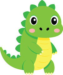 baby crocodile sticker vector smiling sweetly.