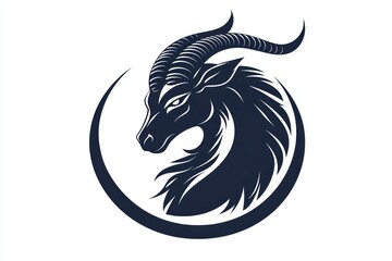 Obraz premium Capricorn Zodiac Sign Isolated On White Background. Horoscope. Capricorn Horoscope Symbol. Astrological Capricorn Design. Capricorn sign Icon. Detailed Capricorn Zodiac Emblem Isolated. Astrology.