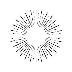 Abstract Sunburst Radial Lines Vector Design