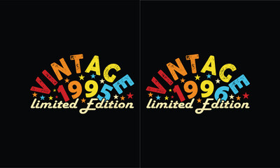 Retro Vintage 1995 and 1996 limited Edition.Vintage Bundles design.