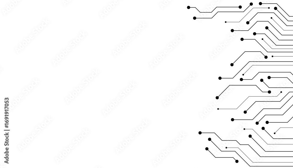 Poster abstract tech background: minimalist circuit board pattern