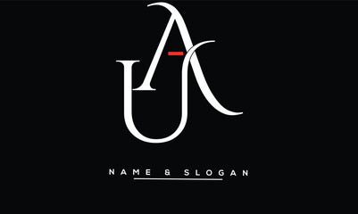 UA, AU Abstract Letters Logo Monogram