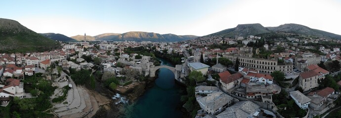 Aerial view of the most beautiful historical sites in Bosnia and Herzegovina