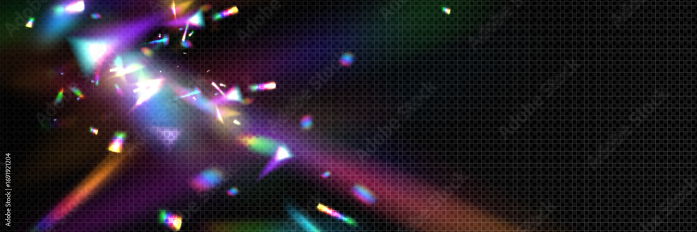 Aufkleber rainbow light effect with flare lens prism burst for optical design - colorful rays, holographic spa