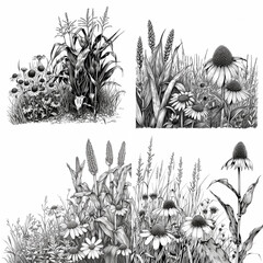 grass and flowers