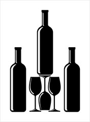 Bottle Of Wine And Glass M_2509001