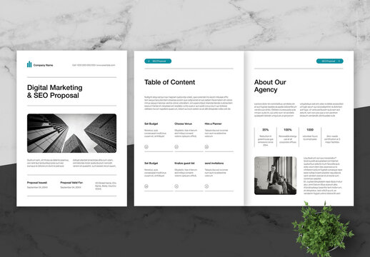 Blue And Black Digital Marketing And SEO Proposal